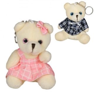 Obrázek z Klíčenka medvídek s oblečkem plyš 10cm, 2dr (12) 